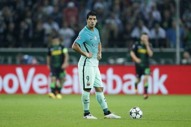 Luis Suarez of FC Barcelona Barca during the UEFA Champions League group C match between Borussia Monchengladbach and FC Barcelona on September 28, 2016 at the Borussia Park stadium in Monchengladbach, Germany Borussia Monchengladbach v FC Barcelona UEFA Champions League 2016 2017 xVIxxIVx 6307260