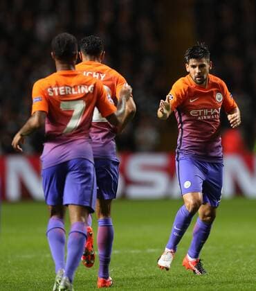 Football - 2016 2017 Champions League - Group C: Celtic vs Manchester City at Celtic Park Nolito of Manchester City celebrates his sides third goal COLORSPORT LYNNE CAMERON 