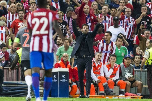 Atletico de Madrid s coach Diego Pablo Cholo Simeone during the match of Group stage of Champions League Atletico de Madrid and Bayern Munich at Vicente Calderon Stadium in Madrid. September 28, 2016.  (20160928080)