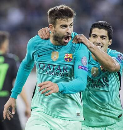 Torschütze Gerard Pique (Barca), Luis Suarez (Barca) 28.09.2016, Dortmund, Borussia Mönchengladbach vs. FC Barcelona Barca Â