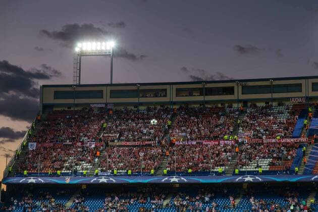 Madrid, Spain 28.09.2016, UEFA Champions League - 2016 17 Season, Group D - Matchday 2, Atletico Madrid - FC Bayern Muenchen, feature, Innenansicht,Gaestetribuene, Estadio Vicente Calderon ( DeFodi048