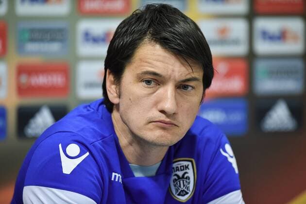 Coach of PAOK Vladimir Ivic speaks during the press conference PK Pressekonferenz prior to European Football League second round group J match: Slovan Liberec vs PAOK Thessaloniki in Liberec, Czech Republic, September 28, 2016. (CTKxPhoto RadekxPetrasek) CTKPhotoP201609280801501  PER 14