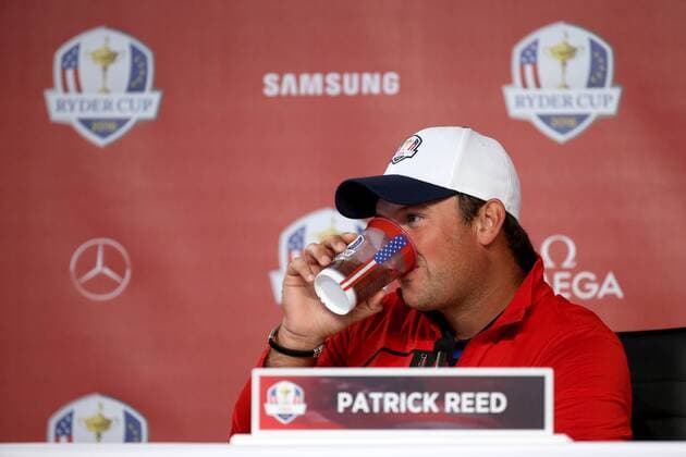GOLF - Ryder Cup 2016 CHASKA,MINNESOTA,USA,29.SEP.16 - GOLF - Ryder Cup, Hazeltine National Golf Club, press conference PK Pressekonferenz Image shows Patrick Reed (USA). GEPAxpictures xDanielxGoetzhaber