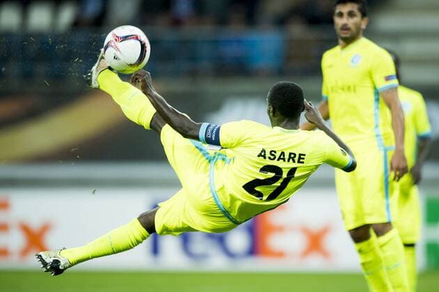 Bilder des Tages - SPORT Gent s Nana Asare pictured in action during a game on the second day of the group stage (group H) of the Europa League competition between Belgian club KAA Gent and Turkish club Atiker Konyaspor, Thursday 29 September 2016, in Gent. JASPERxJACOBS  x04943748x