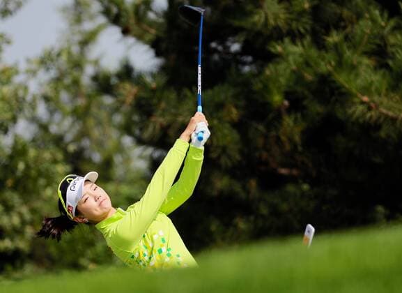 BEIJING, CHINA - SEPTEMBER 29: Shi Yuting of China in action during the 1st round of the 2016 Reignwood LPGA Golf Damen Classic at Reignwood golf club on September 29, 2016 in Beijing, China.  CFP492963913 
