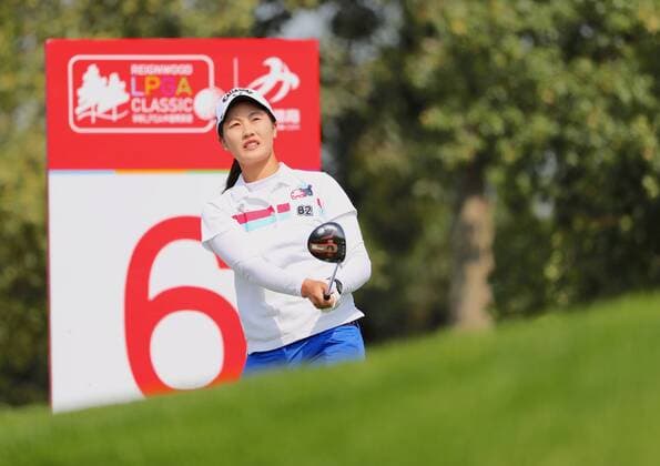 BEIJING, CHINA - SEPTEMBER 29: Lin Xiyu of China in action during the 1st round of the 2016 Reignwood LPGA Golf Damen Classic at Reignwood golf club on September 29, 2016 in Beijing, China.  CFP492963917 