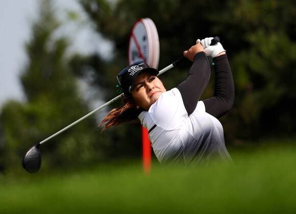 BEIJING, CHINA - SEPTEMBER 29: Lizette Salas of the United States in action during the 1st round of the 2016 Reignwood LPGA Golf Damen Classic at Reignwood golf club on September 29, 2016 in Beijing, China.  CFP492963920 