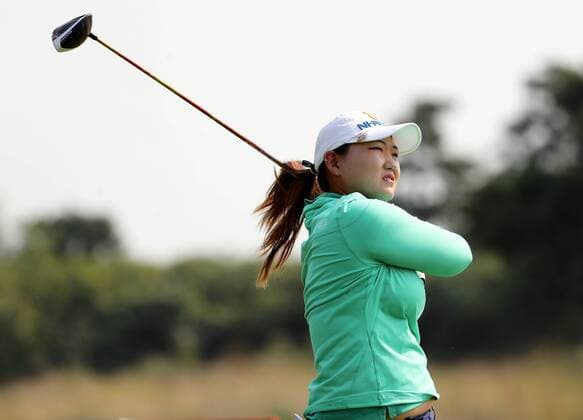 BEIJING, CHINA - SEPTEMBER 29: Mirim Lee of South Korea in action during the 1st round of the 2016 Reignwood LPGA Golf Damen Classic at Reignwood golf club on September 29, 2016 in Beijing, China.  CFP492963922 