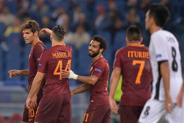 Torjubel Federico Fazio Roma. Goal celebration. Fußball Champions League 2016 2017 AS Roma - Astra Giurgiu AntoxBaldassarre