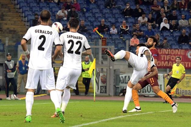 Eigentor Fabricio Astra. gol celebration. Fußball Champions League 2016 2017 AS Roma - Astra Giurgiu AntoxBaldassarre