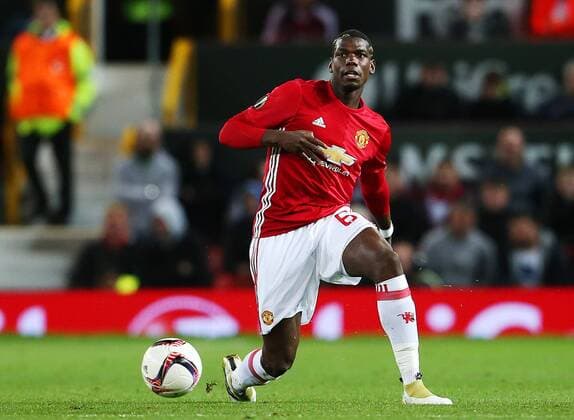 Paul Pogba of Manchester United ManU during the UEFA Europa League match at Old Trafford Stadium, Manchester. Picture date: September 29th, 2016. Pic Matt McNulty Sportimage EDITORIAL USE ONLY. No use with unauthorised audio, video, data, fixture lists, club league logos or live services. Online in-match use limited to 120 images, no video emulation. No use in betting, games or single club league player publications.