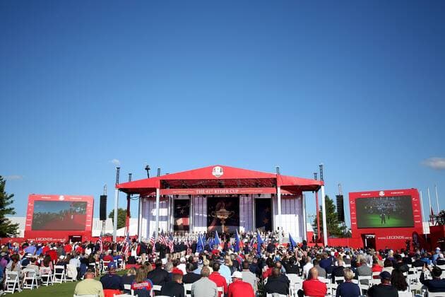 GOLF - Ryder Cup 2016 CHASKA,MINNESOTA,USA,29.SEP.16 - GOLF - Ryder Cup, Hazeltine National Golf Club, opening ceremony. Image shows an overview. GEPAxpictures xDanielxGoetzhaber