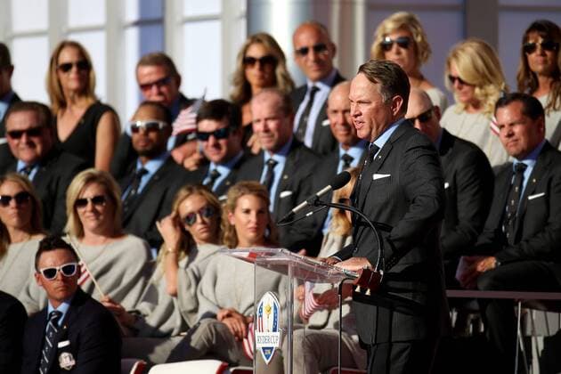 GOLF - Ryder Cup 2016 CHASKA,MINNESOTA,USA,29.SEP.16 - GOLF - Ryder Cup, Hazeltine National Golf Club, opening ceremony. Image shows captain Davis Love III (USA). GEPAxpictures xDanielxGoetzhaber