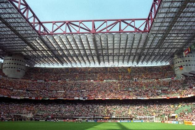 Das Giuseppe-Meazza-Stadion in Mailand während der Weltmeisterschaft 1990