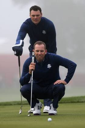 GOLF - Ryder Cup 2016 CHASKA,MINNESOTA,USA,30.SEP.16 - GOLF - Ryder Cup, Hazeltine National Golf Club. Image shows Sergio Garcia (ESP) and Martin Kaymer (GER). GEPAxpictures xDanielxGoetzhaber