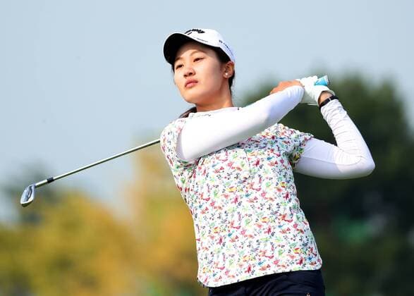 BEIJING, CHINA - SEPTEMBER 30: Lin Xiyu of China in action during the second round of the 2016 Reignwood LPGA Golf Damen Classic at Reignwood golf club on September 30, 2016 in Beijing, China.  CFP493033720 