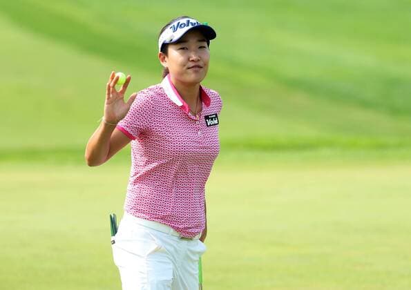 BEIJING, CHINA - SEPTEMBER 30: Lee Ilhee of South Korea in action during the second round of the 2016 Reignwood LPGA Golf Damen Classic at Reignwood golf club on September 30, 2016 in Beijing, China.  CFP493033722 