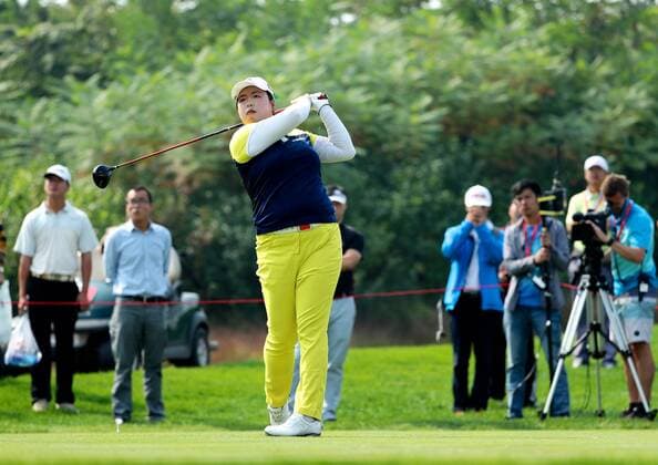BEIJING, CHINA - SEPTEMBER 30: Feng Shanshan of China in action during the second round of the 2016 Reignwood LPGA Golf Damen Classic at Reignwood golf club on September 30, 2016 in Beijing, China.  CFP493033730 