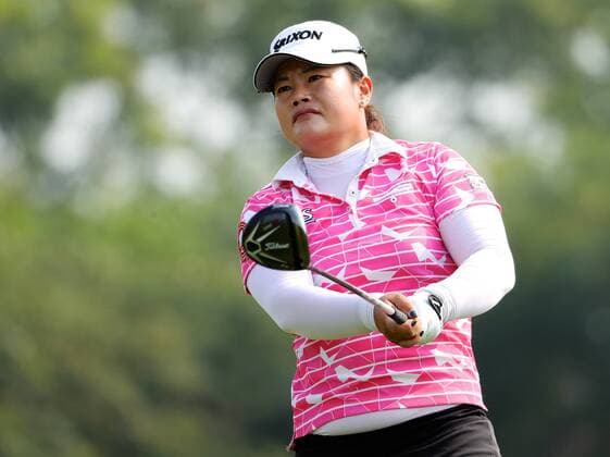 BEIJING, CHINA - SEPTEMBER 30: Pan Yanhong of China in action during the second round of the 2016 Reignwood LPGA Golf Damen Classic at Reignwood golf club on September 30, 2016 in Beijing, China.  CFP493033742 