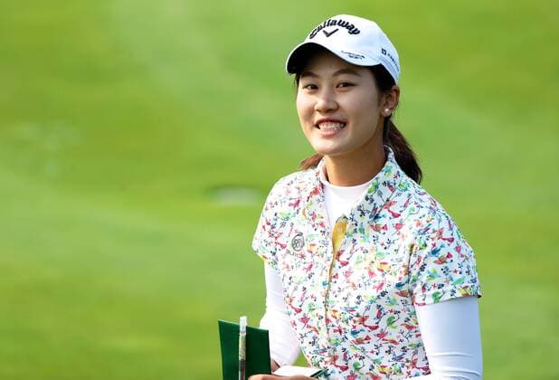 BEIJING, CHINA - SEPTEMBER 30: Lin Xiyu of China in action during the second round of the 2016 Reignwood LPGA Golf Damen Classic at Reignwood golf club on September 30, 2016 in Beijing, China.  CFP493033753 