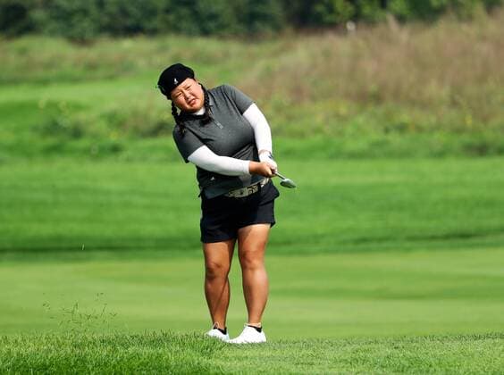 BEIJING, CHINA - SEPTEMBER 30: Christina Kim of the United States in action during the second round of the 2016 Reignwood LPGA Golf Damen Classic at Reignwood golf club on September 30, 2016 in Beijing, China.  CFP493033760 