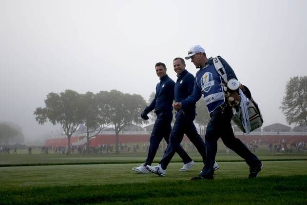 GOLF - Ryder Cup 2016 CHASKA,MINNESOTA,USA,30.SEP.16 - GOLF - Ryder Cup, Hazeltine National Golf Club. Image shows Martin Kaymer (GER) and Sergio Garcia (ESP). GEPAxpictures xDanielxGoetzhaber