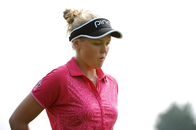 BEIJING, CHINA - SEPTEMBER 30: Brooke M. Henderson of Canada in action during the second round of the 2016 Reignwood LPGA Golf Damen Classic at Reignwood golf club on September 30, 2016 in Beijing, China.  CFP493037204 