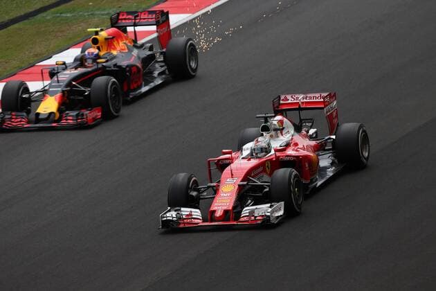 Malaysian Grand Prix, Sepang 29 September - 2 October 2016 01.10.2016 - Free Practice 3, Max Verstappen (NED) Red Bull Racing RB12 and Sebastian Vettel (GER) Scuderia Ferrari SF16-H 