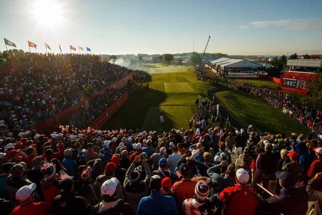 Bilder des Tages - Sport GOLF - Ryder Cup 2016 CHASKA,MINNESOTA,USA,01.OKT.16 - GOLF - Ryder Cup, Hazeltine National Golf Club. Image shows Patrick Reed (USA). GEPAxpictures xDanielxGoetzhaber