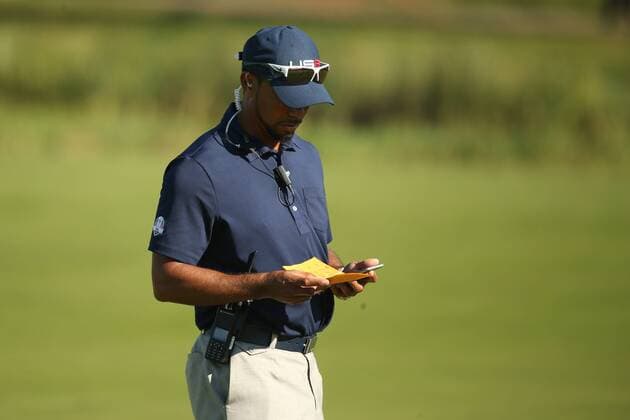 GOLF - Ryder Cup 2016 CHASKA,MINNESOTA,USA,01.OKT.16 - GOLF - Ryder Cup, Hazeltine National Golf Club. Image shows vice-captain Tiger Woods (USA). GEPAxpictures xDanielxGoetzhaber
