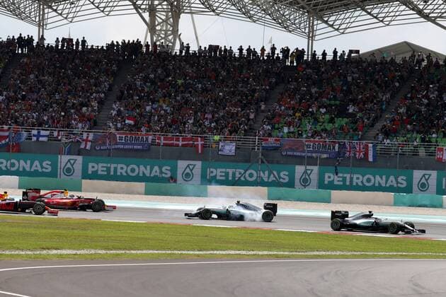 Formel 1, GP Malaysia Malaysian Grand Prix, Sepang 29 September - 2 October 2016 02.10.2016 - Race, Nico Rosberg (GER) Mercedes AMG F1 W07 Hybrid spins 