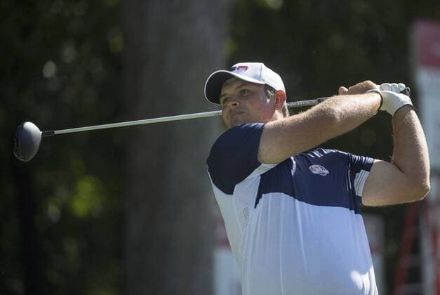 USA team member Patrick Reed watches his drive off of the 5th tee during day 3 of the 2016 Ryder Cup at Hazeltine National Golf Club in Chaska, Minnesota on October 2, 2016.  MIN20161002301 KEVINxDIETSCH
