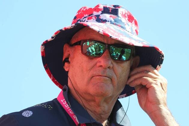 Golf, Ryder Cup 2016 in Chaska October 2, 2016 - Chaska, MN, USA - Actor Bill Murray watches the action on the first tee during singles pairings at the Ryder Cup on Sunday, Oct. 2, 2016 at the Hazeltine National Golf Club in Chaska, Minn. Ryder Cup staying as United States closes out Europe; first victory since 2008 - ZUMAm67_