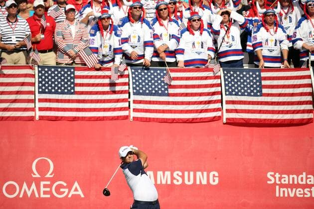 Golf, Ryder Cup 2016 in Chaska GOLF - Ryder Cup 2016 CHASKA,MINNESOTA,USA,02.OKT.16 - GOLF - Ryder Cup, Hazeltine National Golf Club. Image shows Patrick Reed (USA). GEPAxpictures xDanielxGoetzhaber