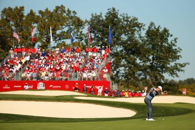 Golf, Ryder Cup 2016 in Chaska GOLF - Ryder Cup 2016 CHASKA,MINNESOTA,USA,02.OKT.16 - GOLF - Ryder Cup, Hazeltine National Golf Club. Image shows Justin Rose (ENG). GEPAxpictures xDanielxGoetzhaber