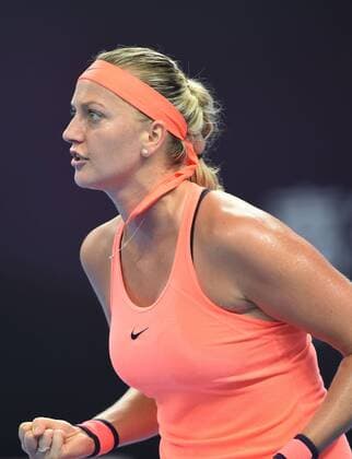 (161007) -- BEIJING, Oct. 7, 2016 -- Petra Kvitova of the Czech Republic celebrates during the women s singles quarterfinal match against Madison Keys of the United States at the China Open tennis tournament in Beijing, capital of China, Oct. 7, 2016. Madison Keys won by 2-1. ) (SP)CHINA-BEIJING-TENNIS-CHINA OPEN (CN) LixWen 