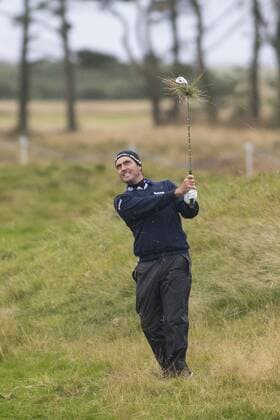 07.10.2016. Carnoustie Golf Course, Fife, Scotland. Alfred Dunhill Links Championship Golf 2nd Round. Edoardo Molinari on his second shot on the 12th hole xDuncanxMcGlynnx  ActionPlus11797441