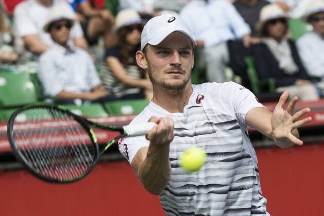October 7, 2016 - Tokyo, Tokyo, Japan - David Goffin (BEL) returns a shot against Joao Sousa (POR) in their men s singles quarterfinal match during the japan Open tennis at the Ariake Coliseum, Tokyo. David Goffin defeated Joao Sousa with a 2-1 World News - October 7, 2016 - ZUMAc166