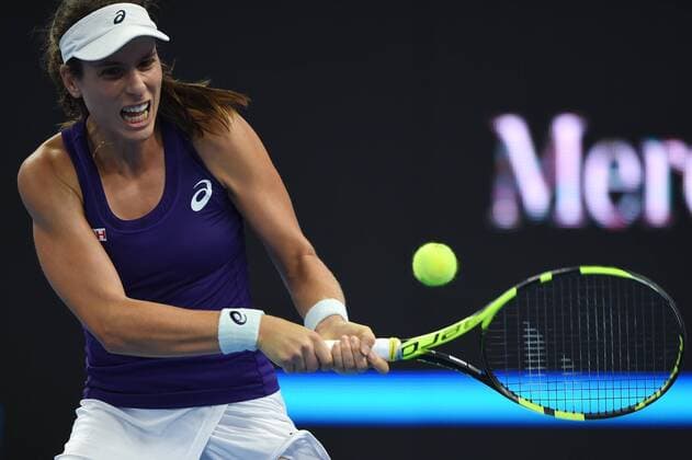 (161007) -- BEIJING, Oct. 7, 2016 -- Johanna Konta of Britain hits a return to Zhang Shuai of China during their women s singles quarterfinal match at the China Open tennis tournament in Beijing, capital of China, Oct. 7, 2016. Johanna Konta won by 2-0. ) (SP)CHINA-BEIJING-TENNIS-CHINA OPEN (CN) JuxHuanzong 