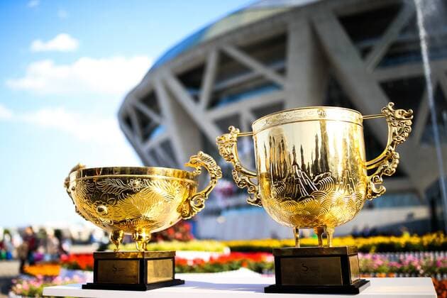 Bilder des Tages - SPORT BEIJING, CHINA - OCTOBER 08: The champion trophies of the 2016 China Open at the China National Tennis Centre on October 8, 2016 in Beijing, China.  CFP493493613 