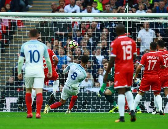 England v Malta - 2018 FIFA World Cup WM Weltmeisterschaft Fussball Qualifier . . London, UK . . 08.10.2016 Dele Alli (E) scores a goal for England. 2-0 