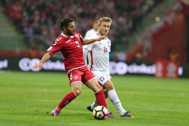 WARSZAWA 08.10.2016 WM Quali 2018 GRUPA E Poland vs Danmark - . RIZA DURMISI DEN JAKUB BLASZCZYKOWSKI POL FOT. MICHALxCHWIEDUK FOKUSMEDIA NEWSPIX.PL WARSZAWA 08.10.2016 SPORT FOOTBALL QUALIFICATION FOR THE WORLD CUP RUSSIA 2018 POLAND - DENMARK FOT. MICHALxCHWIEDUK FOKUSMEDIA NEWSPIX.PL --- Newspix.pl FRANCE OUT!  161008CHW052