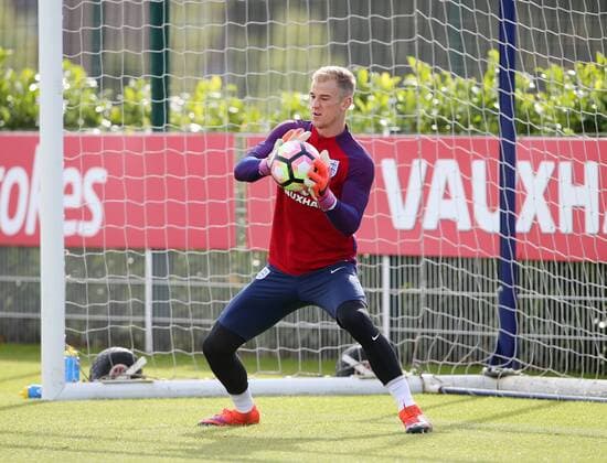 England s Joe Hart in action during training at Tottenham Hotspur Training Centre, London. Picture date October 10th, 2016 Pic David Klein Sportimage EDITORIAL USE ONLY. No use with unauthorised audio, video, data, fixture lists, club league logos or live services. Online in-match use limited to 120 images, no video emulation. No use in betting, games or single club league player publications.