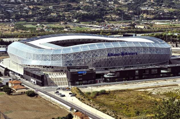 Stade de l ogc nice - Allianz Riviera - Architecte Jean Michel Wilmotte FOOTBALL : Allianz Riviera - Nice - 02 10 2016 NORBERTSCANELLA PANORAMIC 