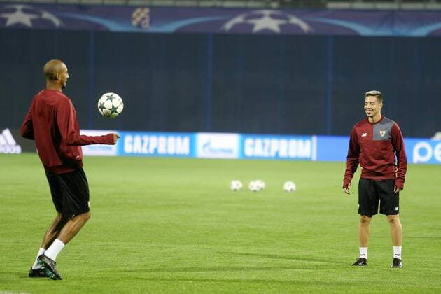 FC Sevilla training - Zagreb, Croatia 17.10.2016., Zagreb, Croatia - FC Sevilla on training before Champions League football match with GNK Dinamo. Samir Nasri.  DaliborxUrukalovic PIXSELL