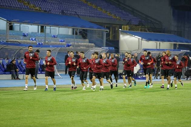 FC Sevilla training - Zagreb, Croatia 17.10.2016., Zagreb, Croatia - FC Sevilla on training before Champions League football match with GNK Dinamo.  DaliborxUrukalovic PIXSELL