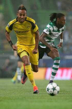 Pierre-Emerick Aubameyang (Borussia Dortmund 17) Ruben Semedo ( Sporting Lissabon 35), Sporting Lissabon vs. Borussia Dortmund , Fussball, Champions League, Gruppenphase, 18.10.2016, Lissabon Copyright: xLangerx xEibner-Pressefotox EP_HLR