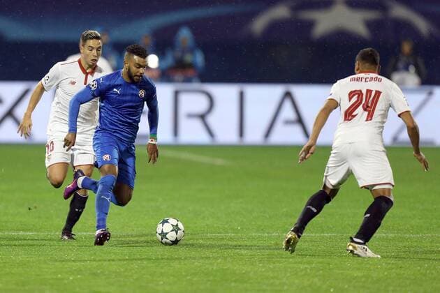 UEFA Champions League, GNK Dinamo - Sevilla 18.10.2016., Maksimir Stadium, Zagreb - UEFA Champions League, Group H, Round 3, GNK Dinamo - Sevilla FC. Samir Nasri; El Arabi Hilal Soudani  DaliborxUrukalovic PIXSELL