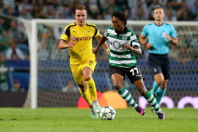Fußball, CL, Sporting Lissabon - Borussia Dortmund Mario Goetze (Borussia Dortmund 10) Gelson Martins ( Sporting Lissabon 77), Sporting Lissabon vs. Borussia Dortmund , Fussball, Champions League, Gruppenphase, 18.10.2016, Lissabon Copyright: xLangerx xEibner-Pressefotox EP_HLR
