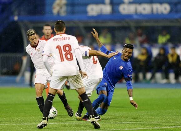 UEFA Champions League, GNK Dinamo - Sevilla 18.10.2016., Maksimir Stadium, Zagreb - UEFA Champions League, Group H, Round 3, GNK Dinamo - Sevilla FC.Junior Fernandes  DaliborxUrukalovic PIXSELL